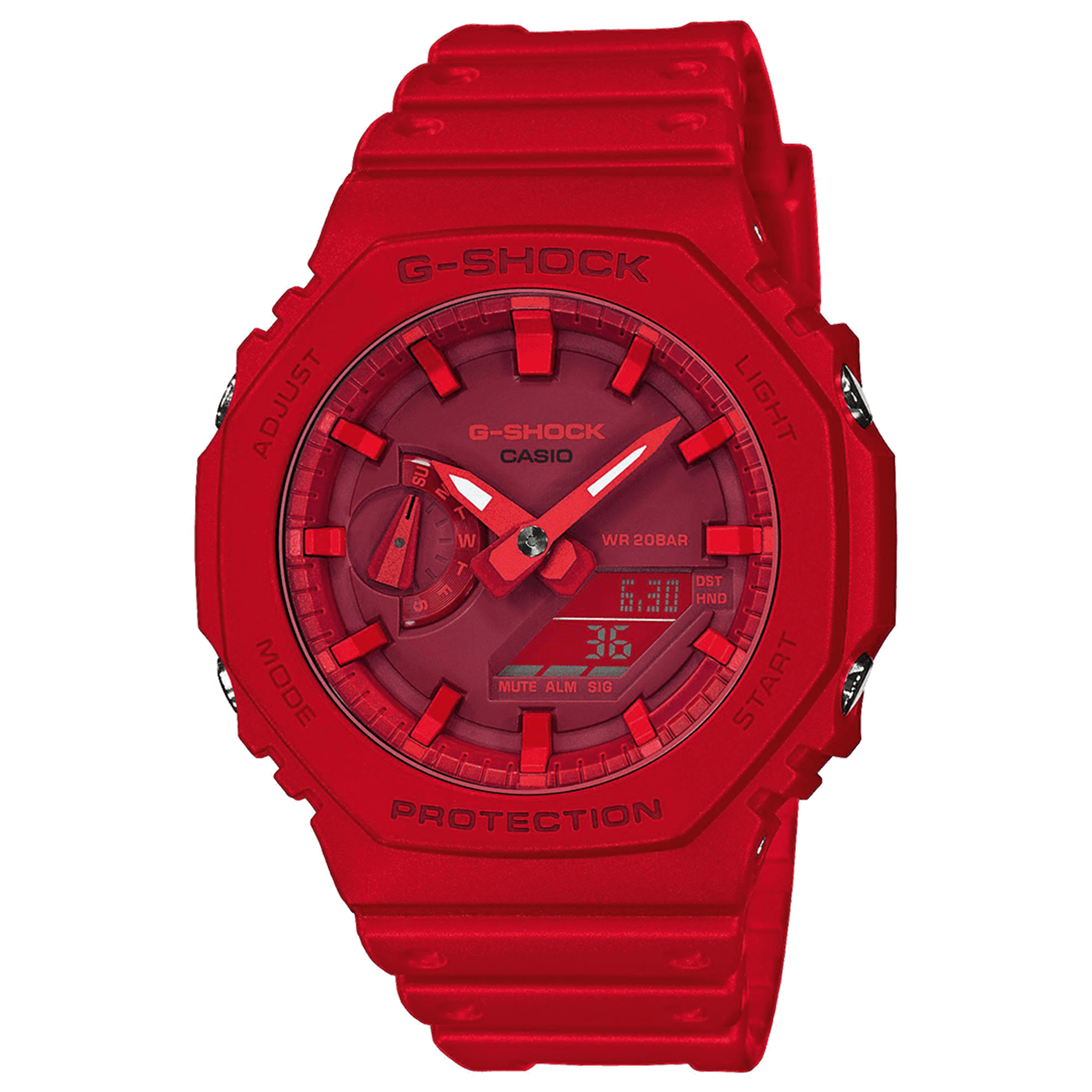 G-SHOCK GA 2100-4AER Digital Analog Dial Red Resin Strap
