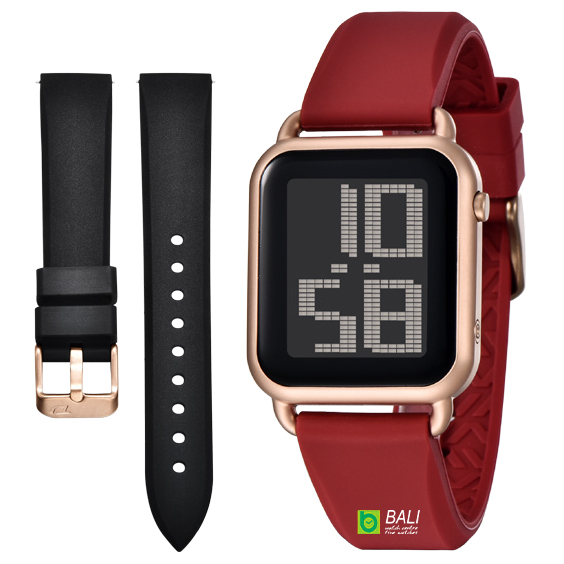DIGITEC - DG 6090T CASE ROSEGOLD STRAP RED + FREE STRAP